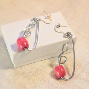 Whimsical Wire Looped Silver-Tone Earrings